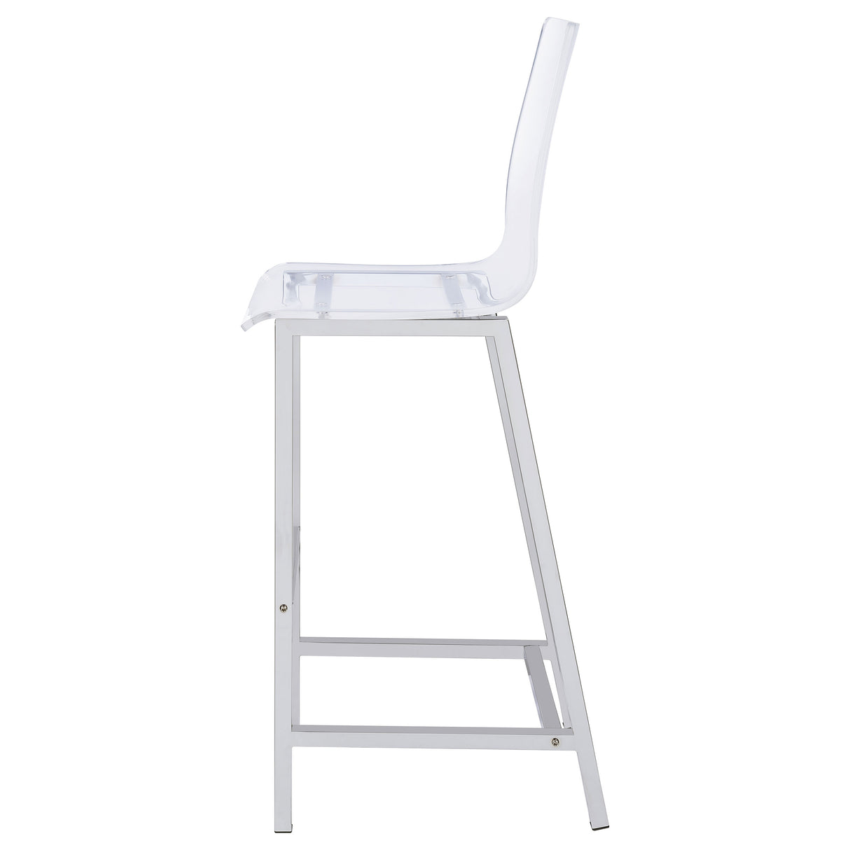 Juelia Clear Acrylic Bar Chair Chrome, Set of 2