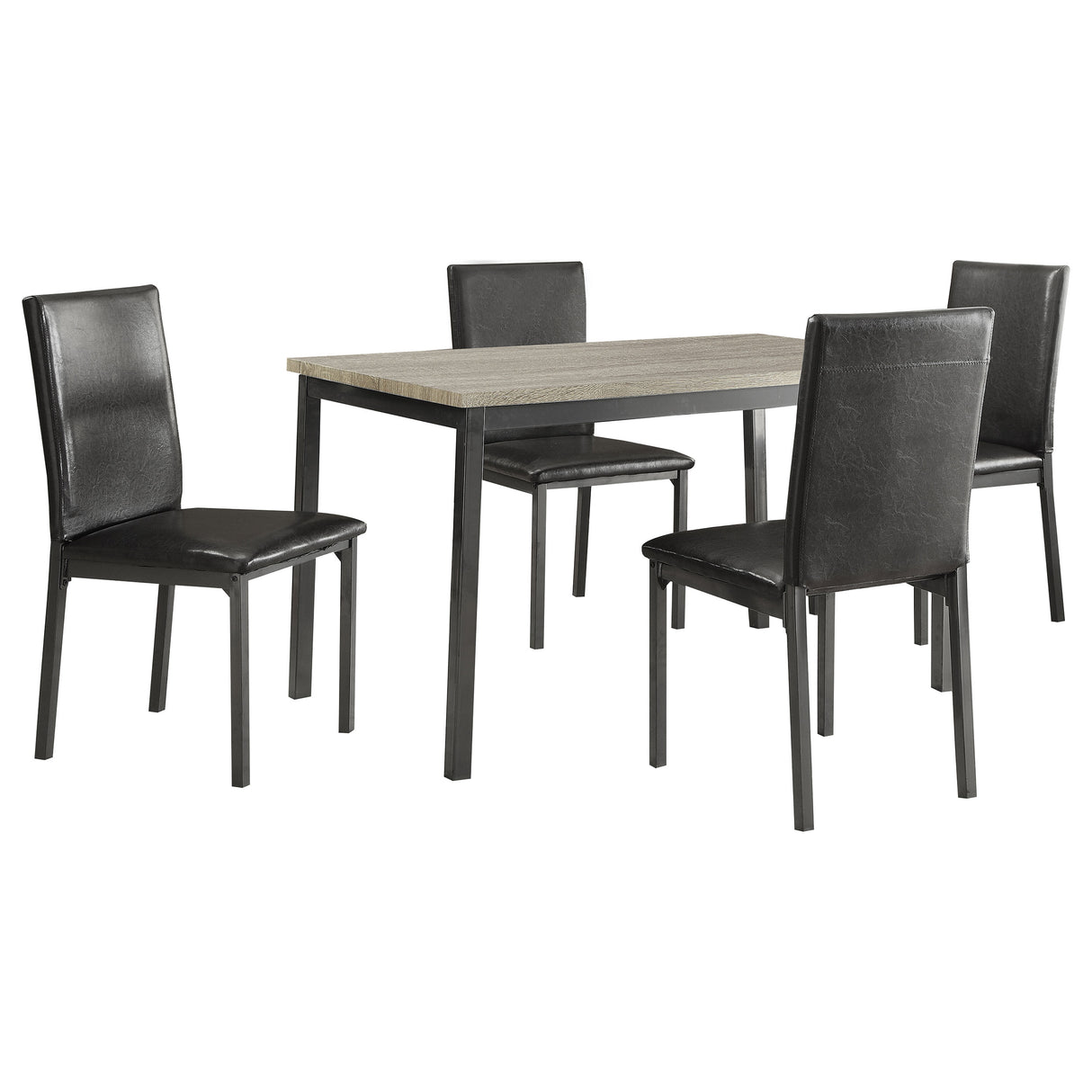 Garza 5-Piece Rectangular Dining Table Set in Grey
