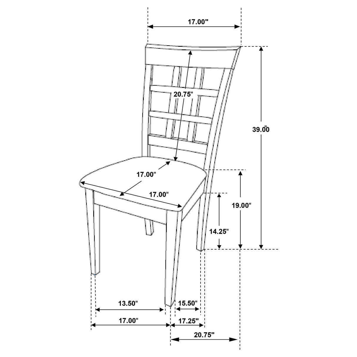 Gabriel 5-Piece Cappuccino Dining Set - 59-Inch Rectangular