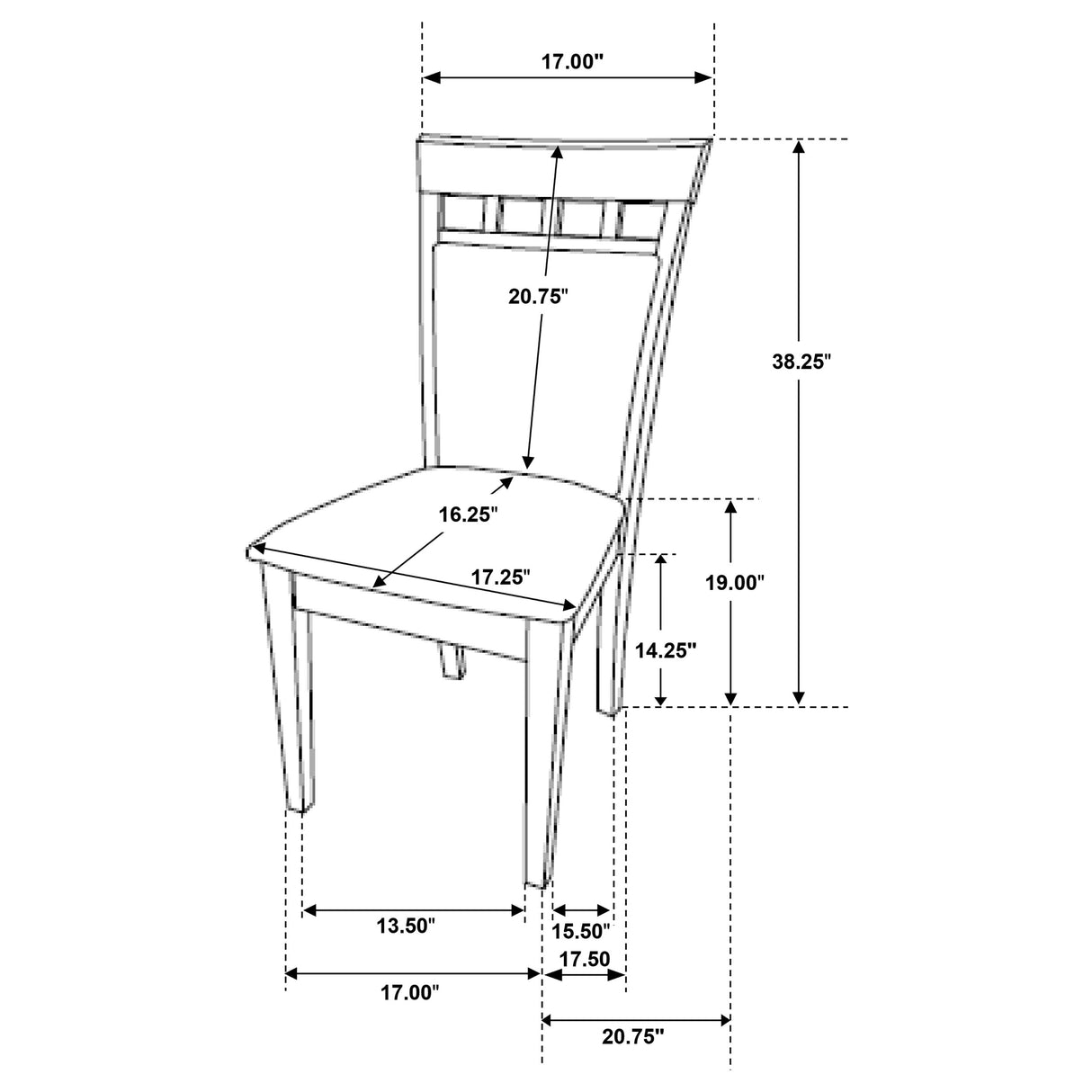 Gabriel Closed Back Dining Side Chair Cappuccino, Set of 2