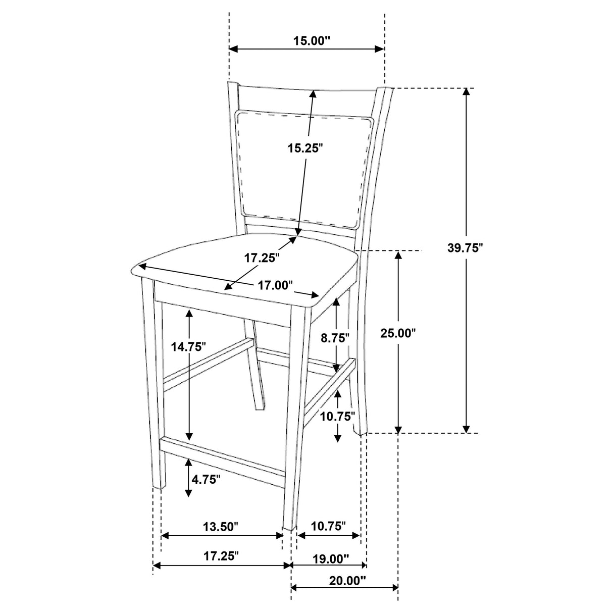 Jaden 5-Piece Square Counter Height Dining Set, Espresso