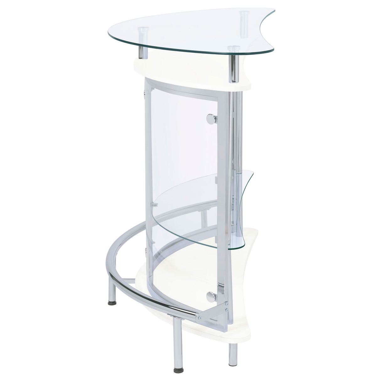 Amarillo White Glass Top Home Bar Wine Cabinet