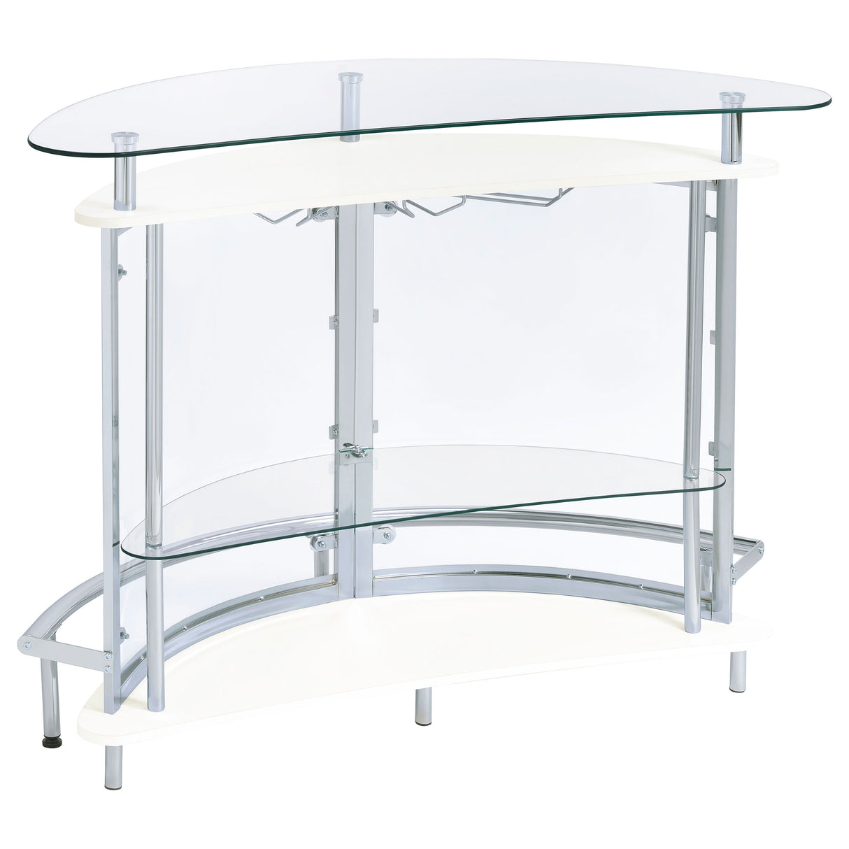 Amarillo White Glass Top Home Bar Wine Cabinet