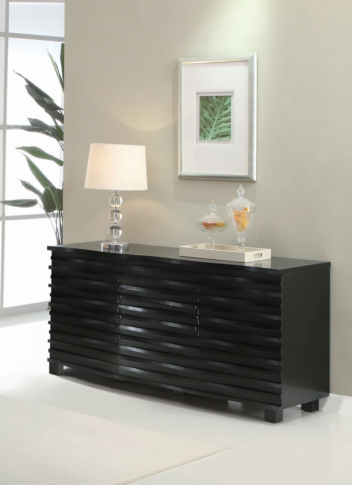 Stanton 3-Drawer Sideboard Buffet Cabinet in Black