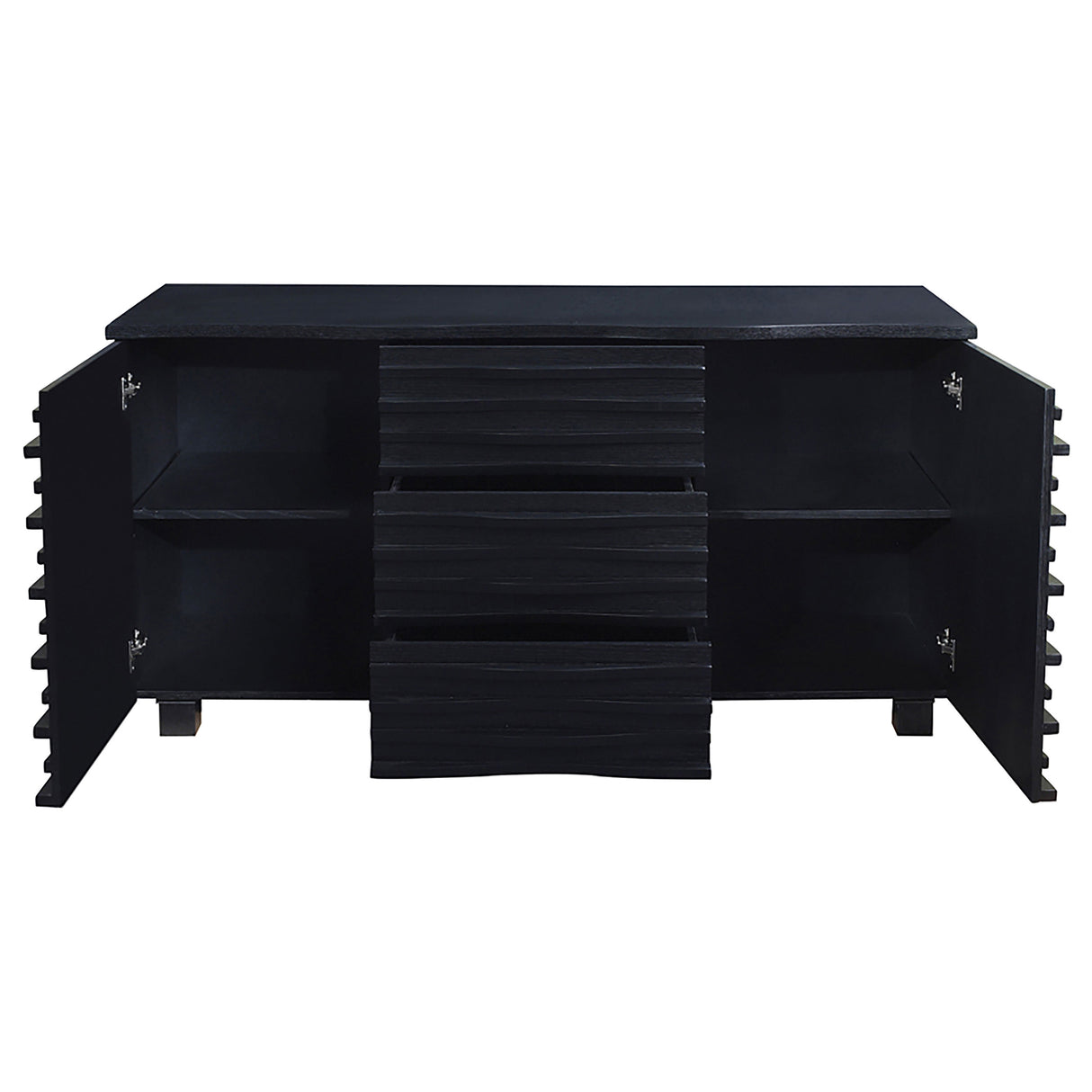 Stanton 3-Drawer Sideboard Buffet Cabinet in Black