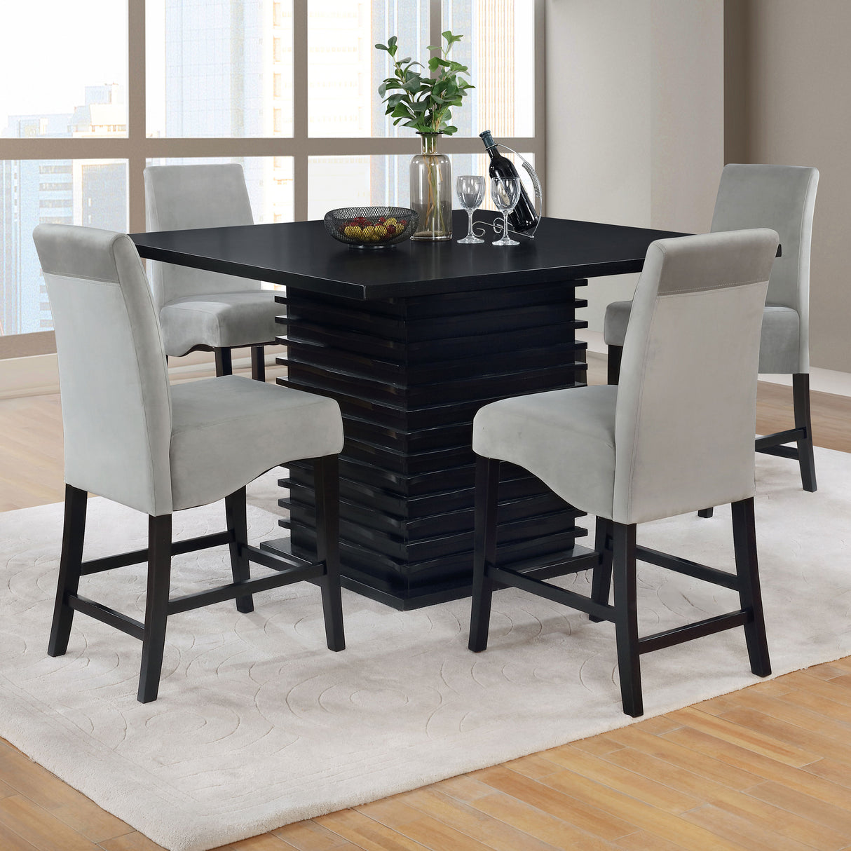 Stanton 5-Piece Counter Height Dining Set - Black