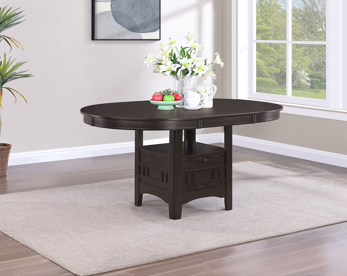 Lavon Oval 60-inch Wood Extension Dining Table Espresso