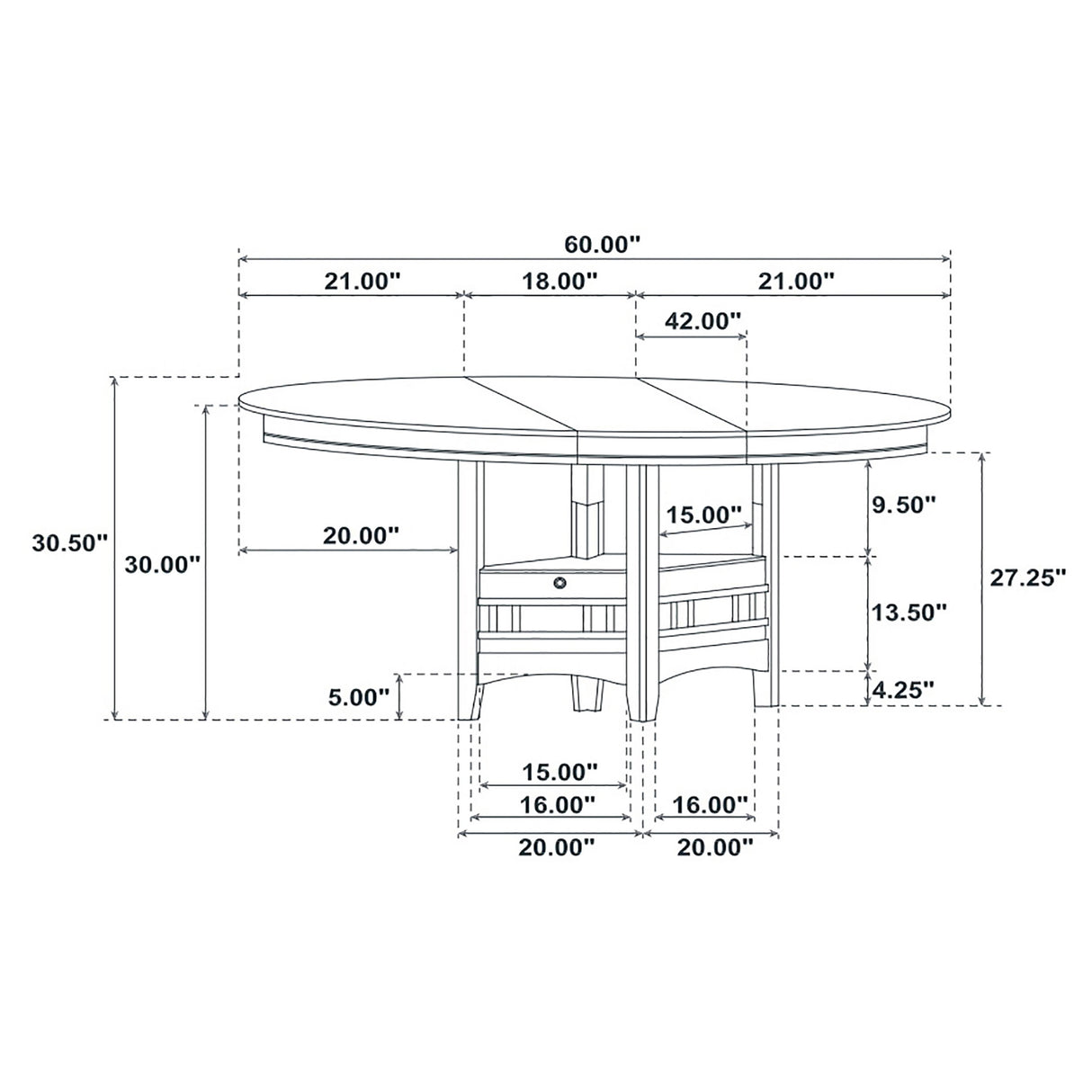 Lavon Oval 60-inch Wood Extension Dining Table Espresso