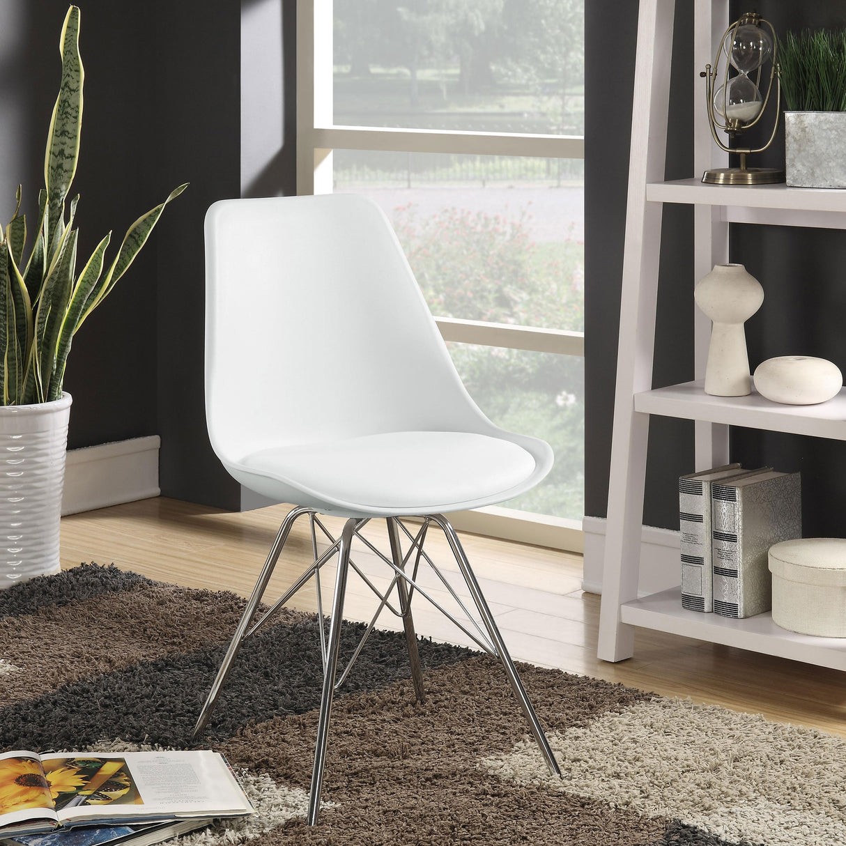 Juniper White Polypropylene Dining Side Chairs, Set of 2