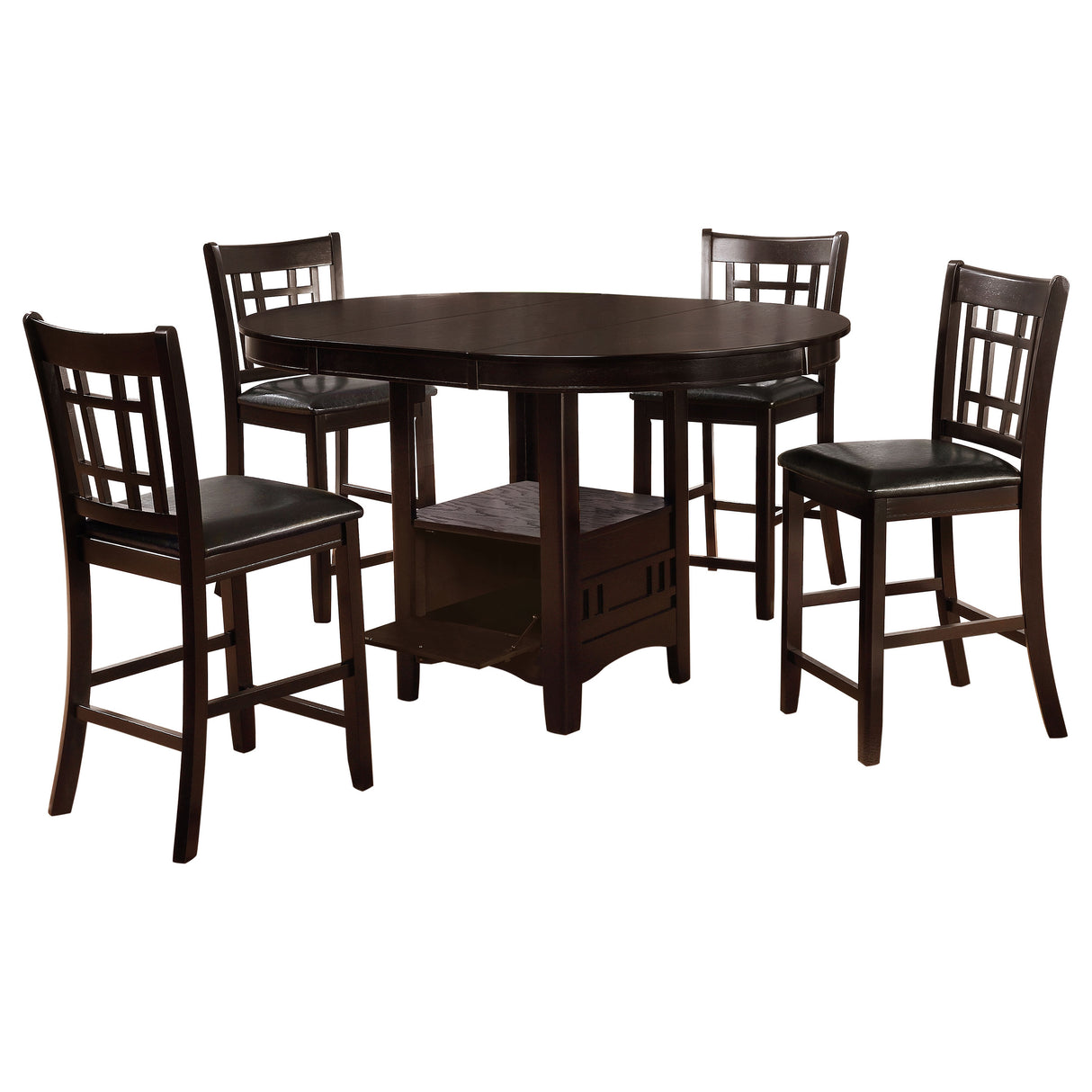 Lavon 5-Piece Oval Counter Height Dining Set, Espresso