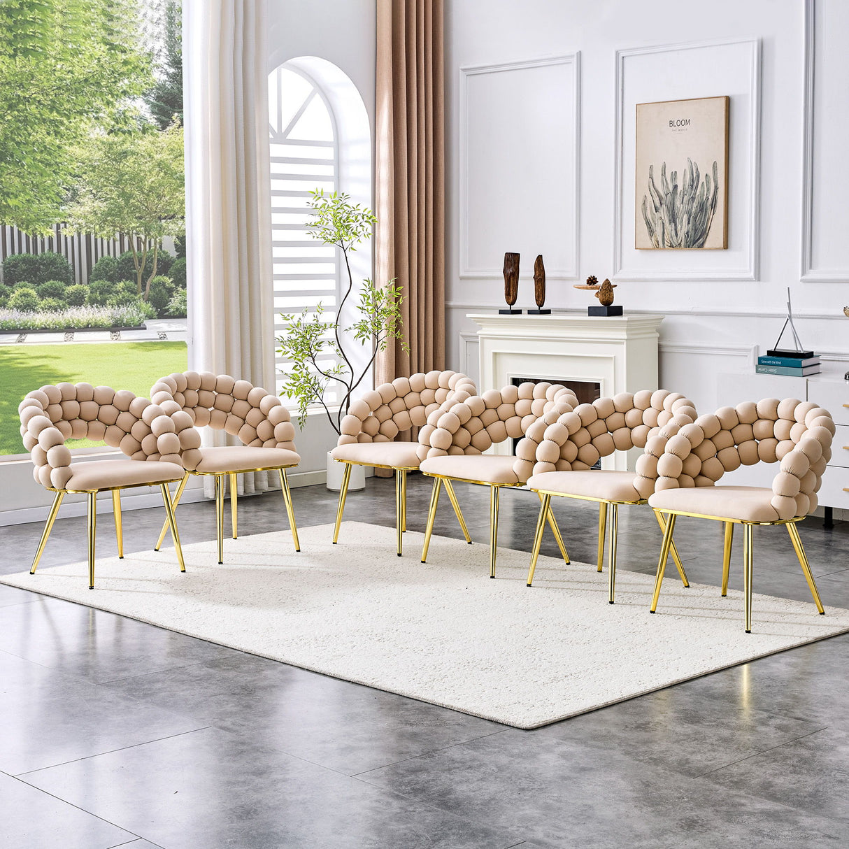 Puffy Bubble, Ball Chain Chairs For Dining Room (Set of 2)