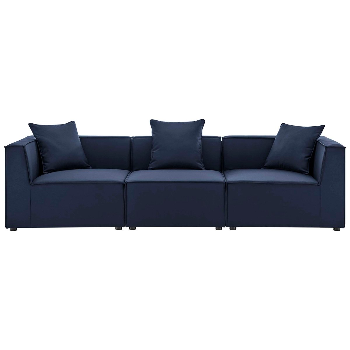 104" Navy 3-Piece Outdoor Patio Upholstered Sectional Sofa - Outdoor - Alpine Outlets