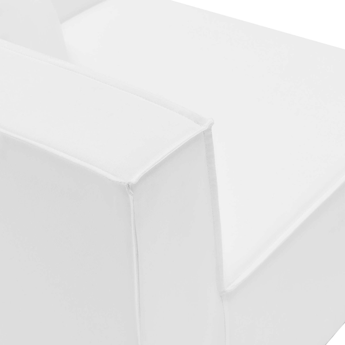 104" White 3-Piece Outdoor Patio Upholstered Sectional Sofa - Outdoor - Alpine Outlets