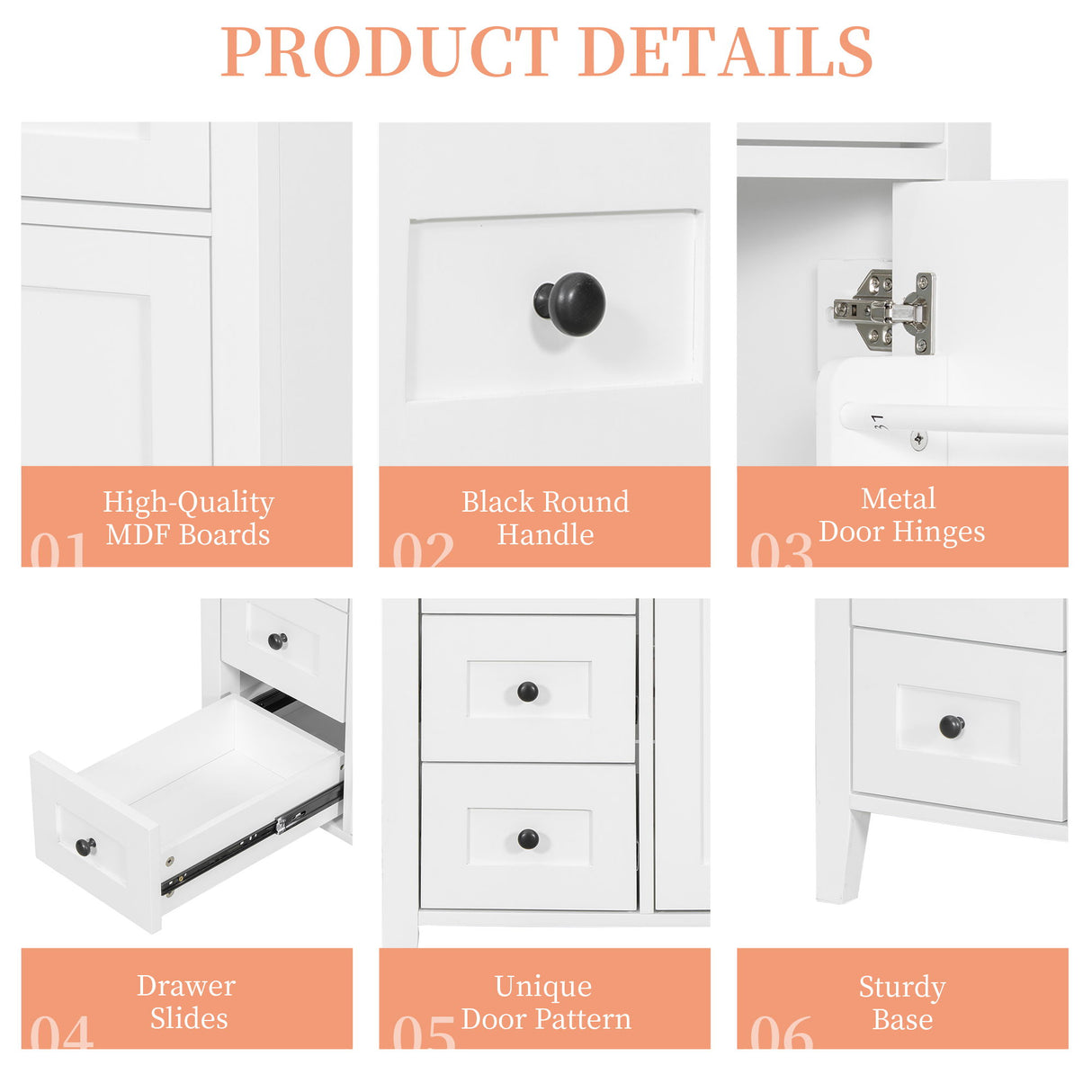Modern Bathroom Vanity With Sink, 3 Drawers And Adjustable Shelf