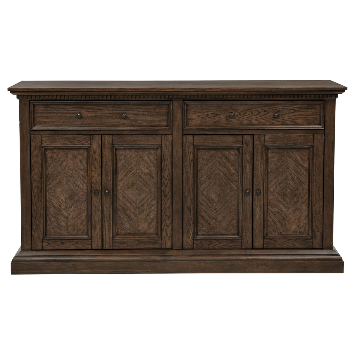 Ridgewell 2-Drawer 4-Door Dining Server Dark Oak