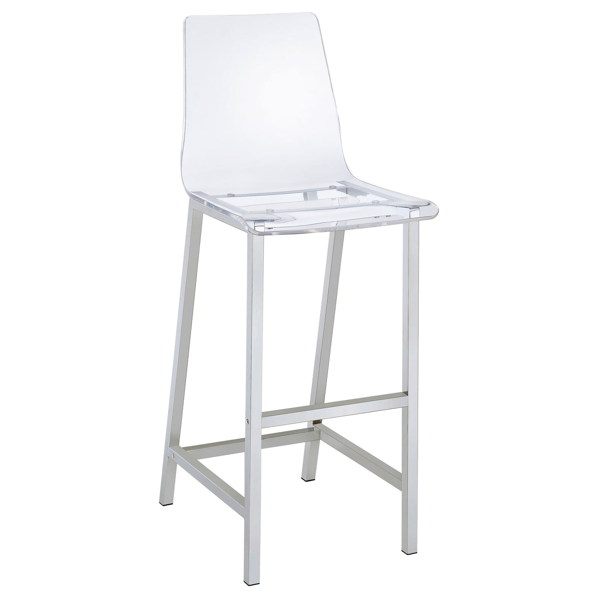 Tolbert 5-Piece Bar Set with Acrylic Chairs, Chrome