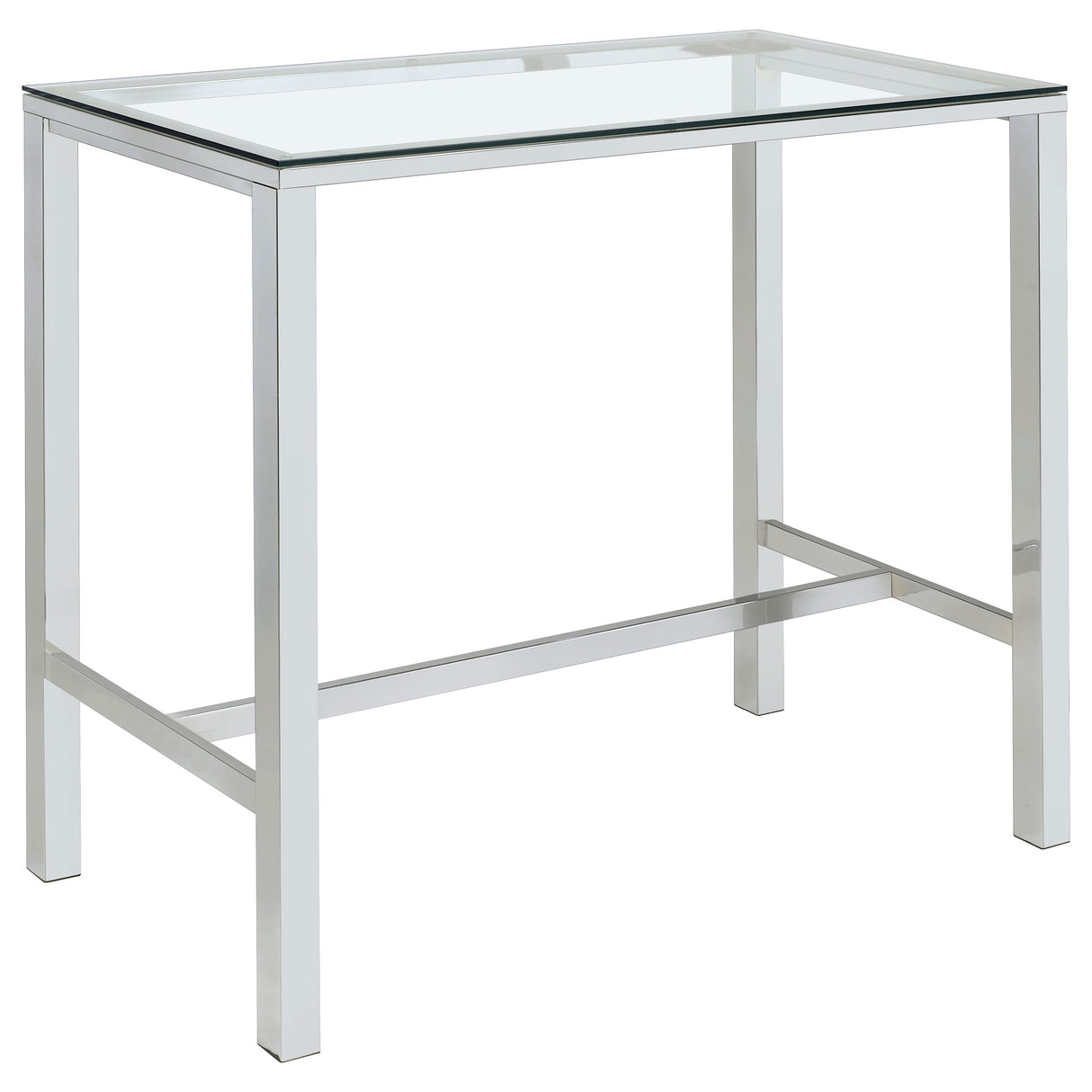 Tolbert Rectangular 47-inch Glass Top Pub Bar Table