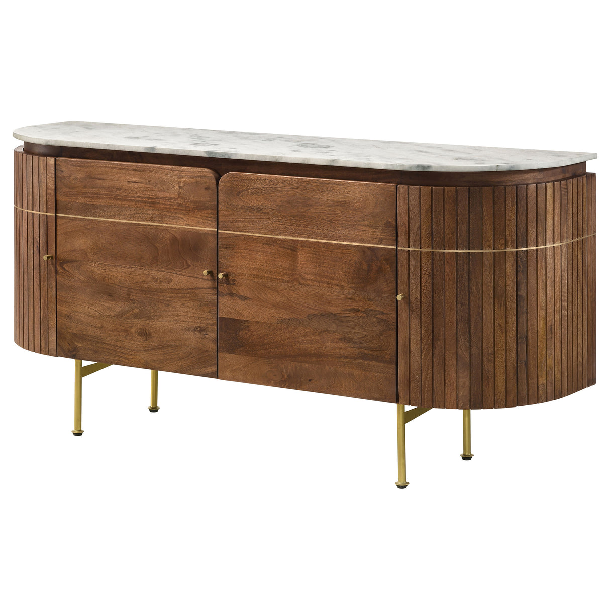 Ortega 4-Door Marble Top Sideboard Buffet Cabinet