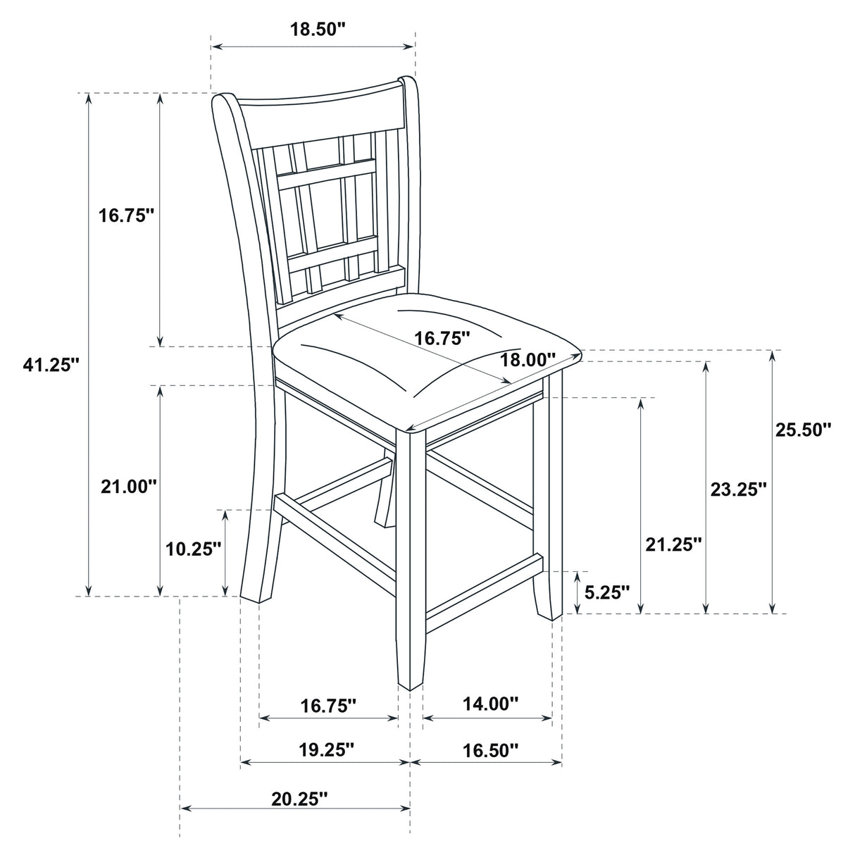 Lavon 5-Piece Oval Counter Height Dining Set Light Chestnut