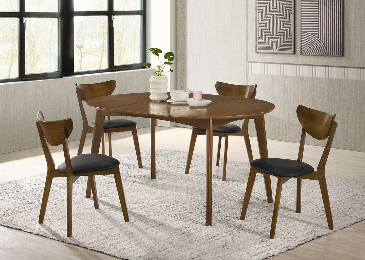 Jedda Oval 60-inch Extension Dining Table Dark Walnut