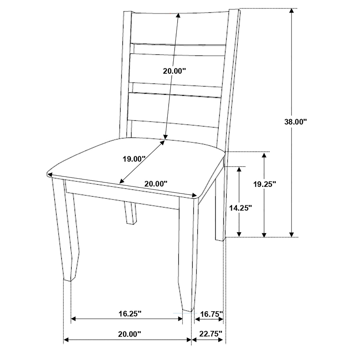 Alston Wood Dining Side Chair Knotty Nutmeg Set of 2