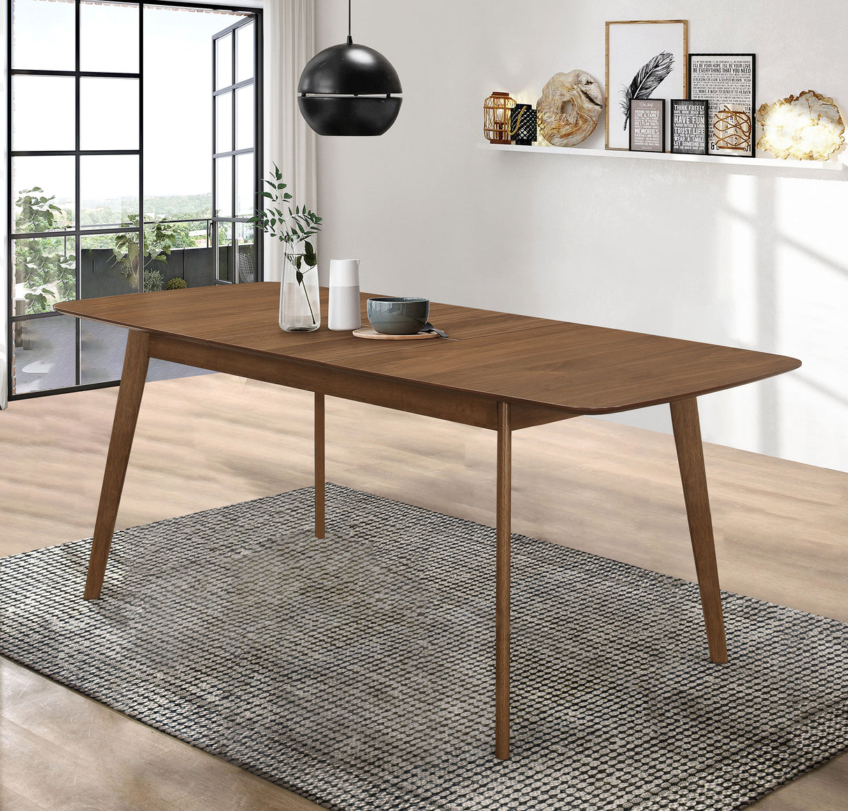 Redbridge 75-Inch Extension Dining Table Natural Walnut