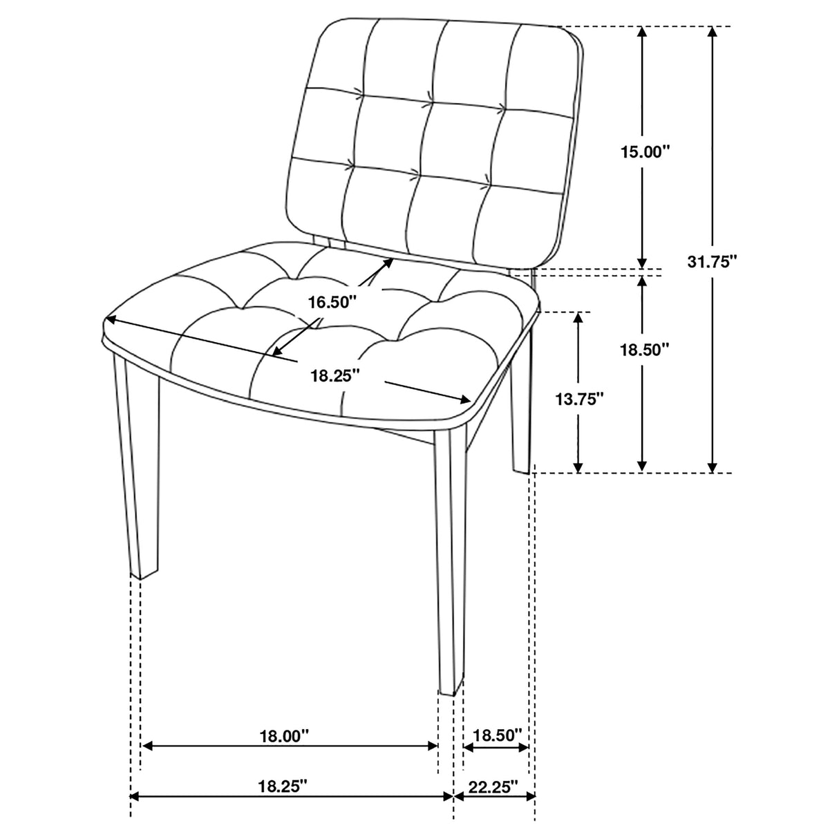 Redbridge Upholstered Dining Side Chair, Walnut (Set of 2)