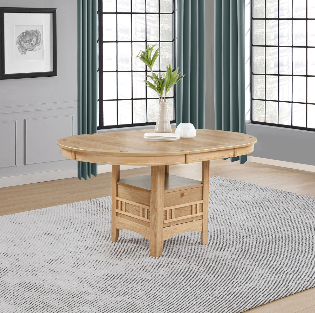 Lavon Oval 60-inch Wood Extension Dining Table Light Oak