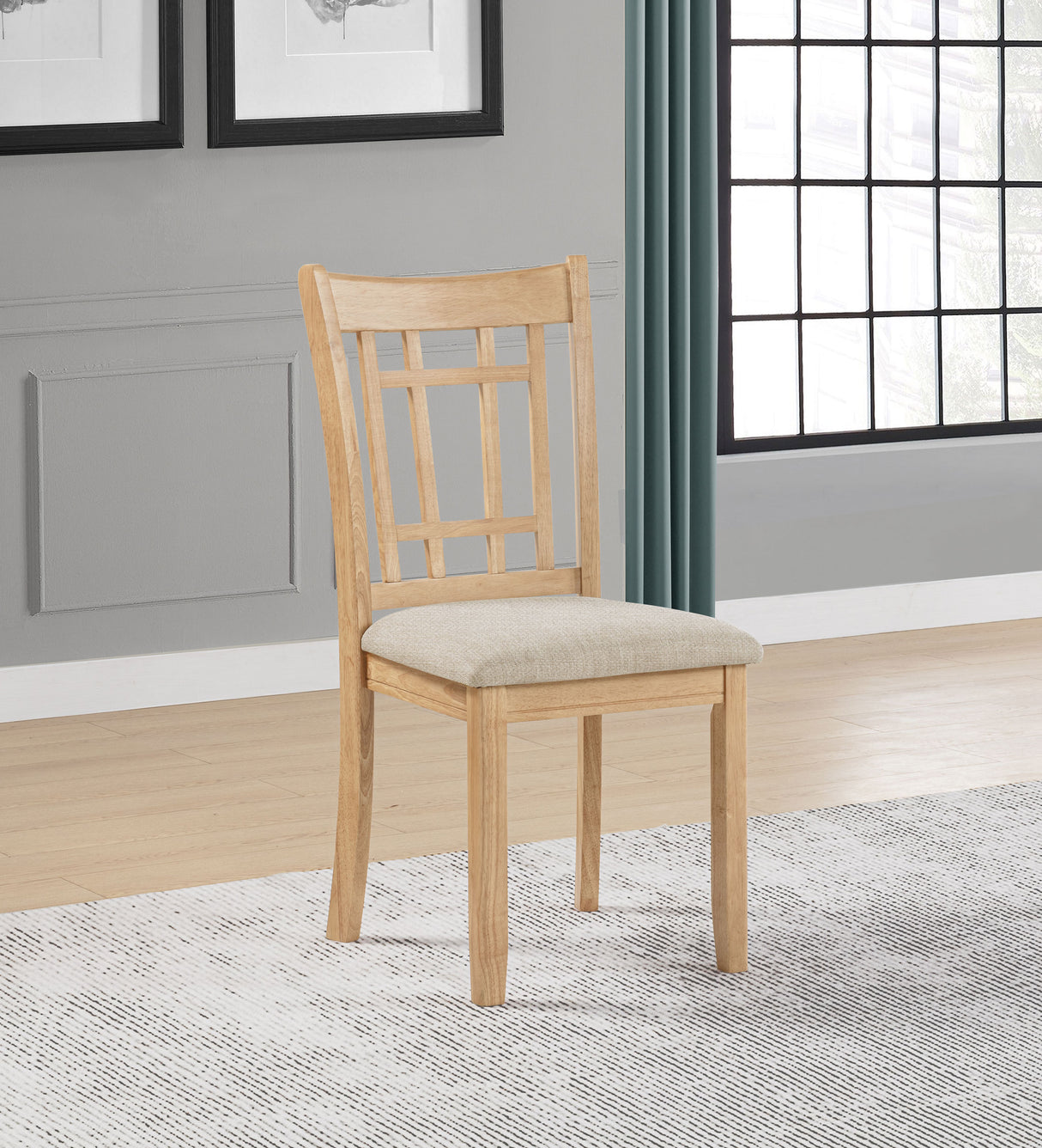 Lavon Wood Dining Side Chair - Linen and Light Oak (Set of 2)