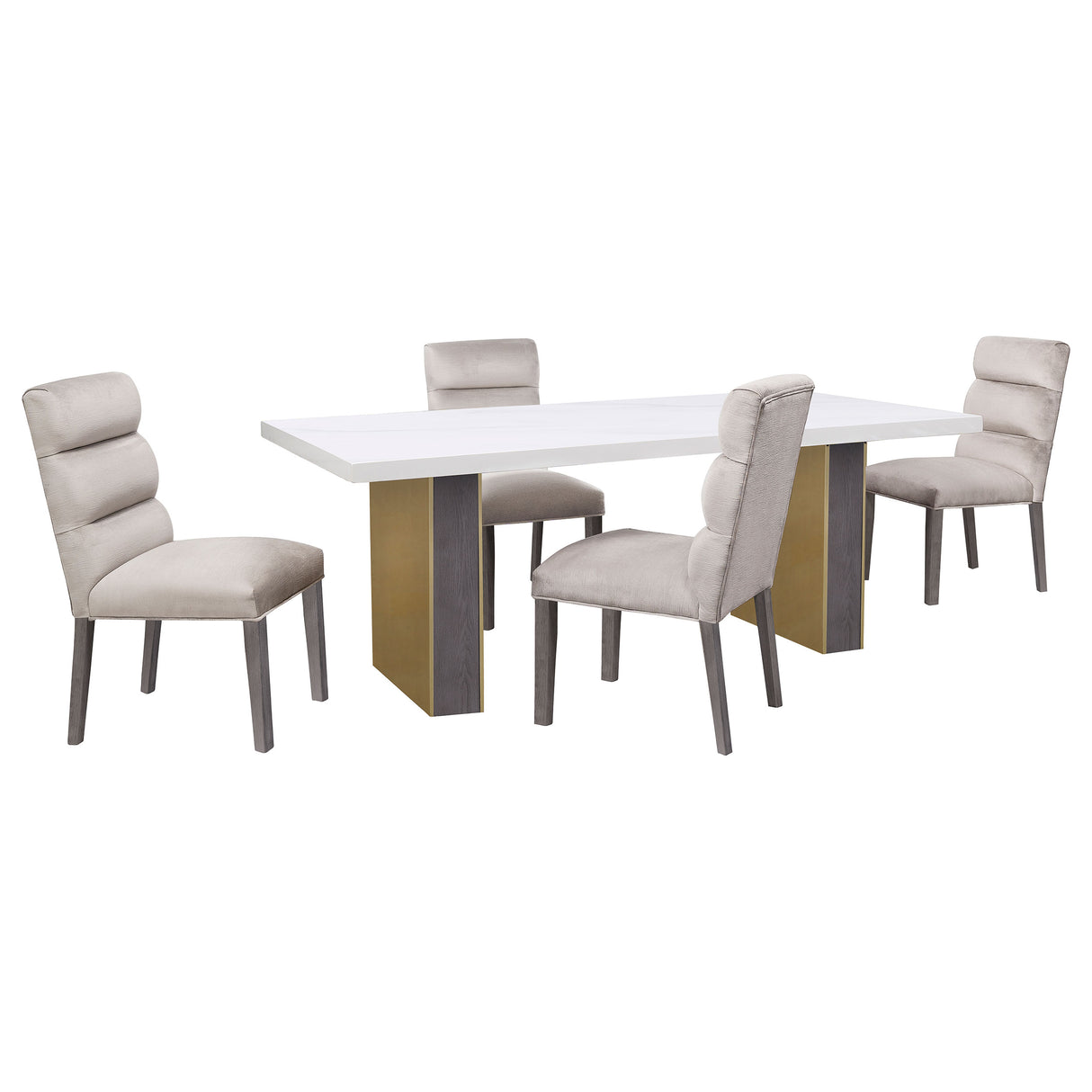 Carla Velvet Upholstered Dining Side Chair Stone