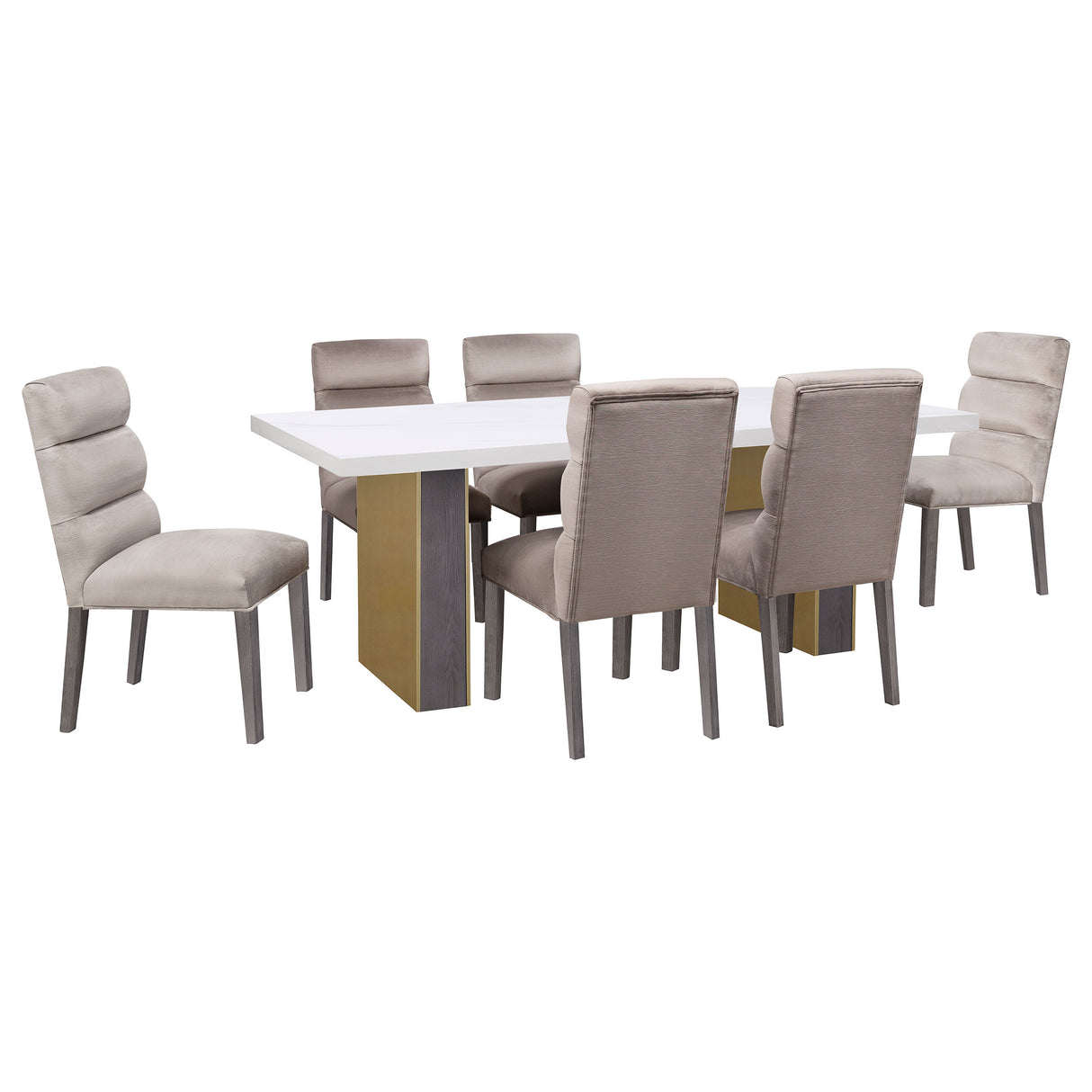 Carla Velvet Upholstered Dining Side Chair Stone