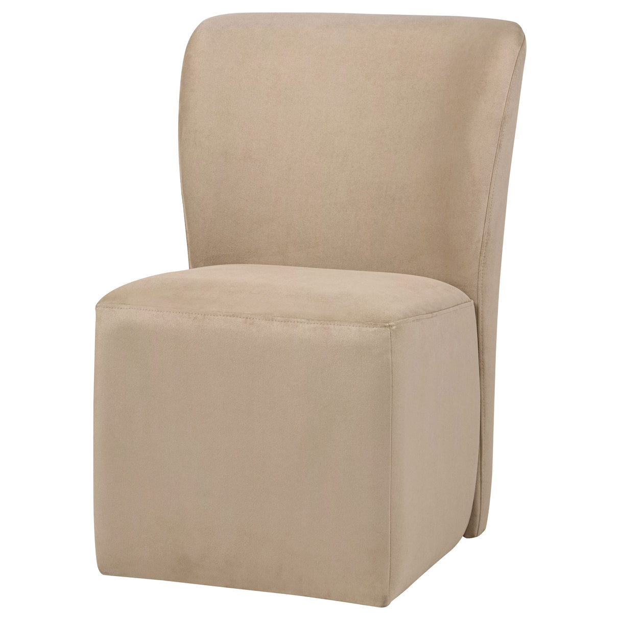 Jaelynn Tan Upholstered Parsons Dining Chair with Casters, Set of 2
