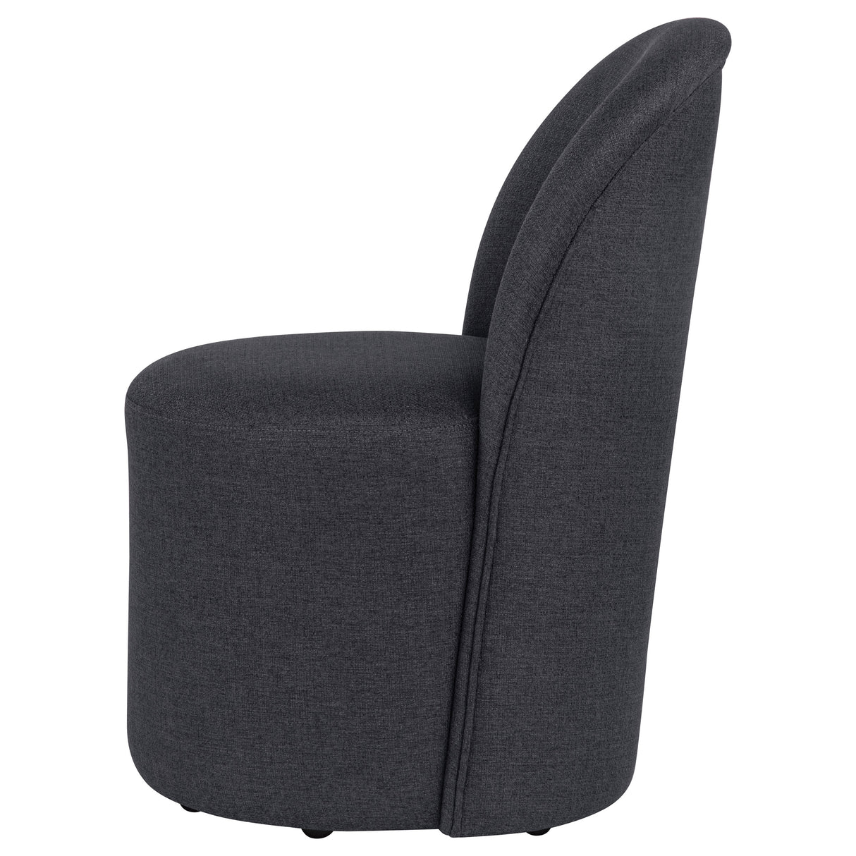 Aubrey Charcoal Upholstered Barrel Dining Side Chairs, Set of 2