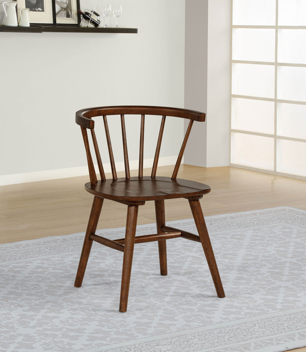Jeffries Windsor Walnut Dining Side Chairs, Set of 2