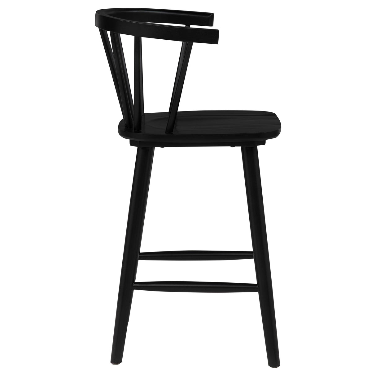 Black Rubberwood Counter Chair, Set of 2