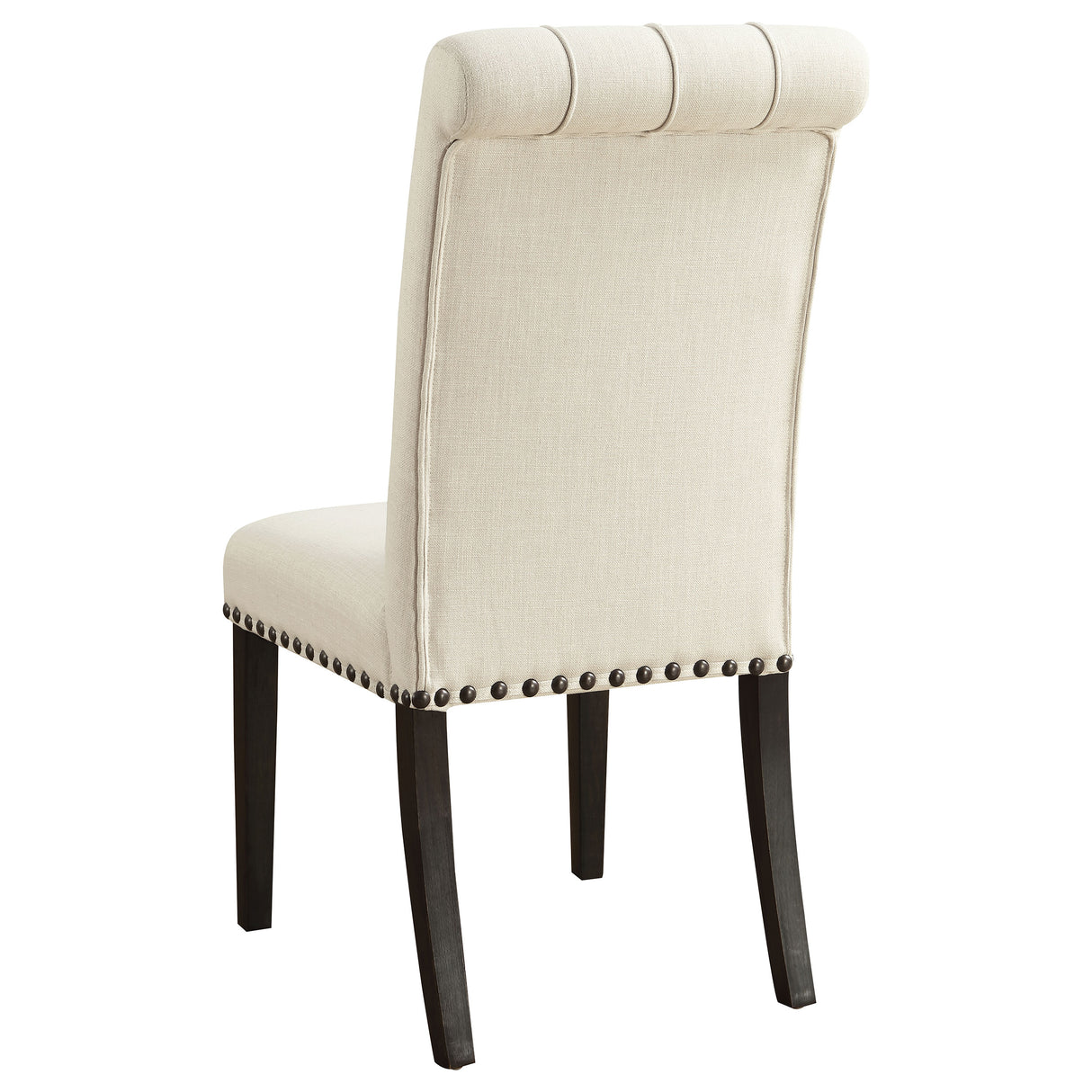 Alana Upholstered Dining Side Chair, Beige and Smokey Black