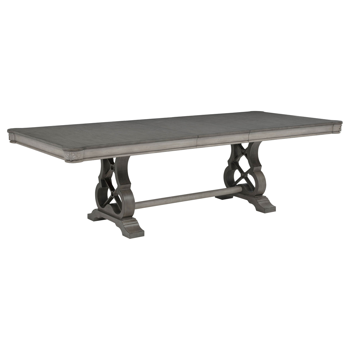Cresswell 104" Double Pedestal Extension Dining Table, Weathered Taupe
