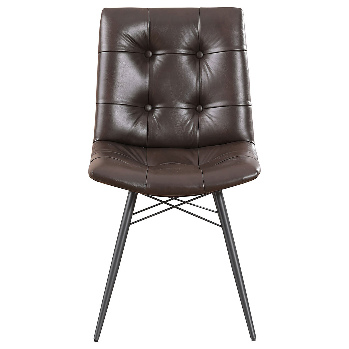 Aiken Faux Leather Dining Chair, Dark Brown (Set of 4)