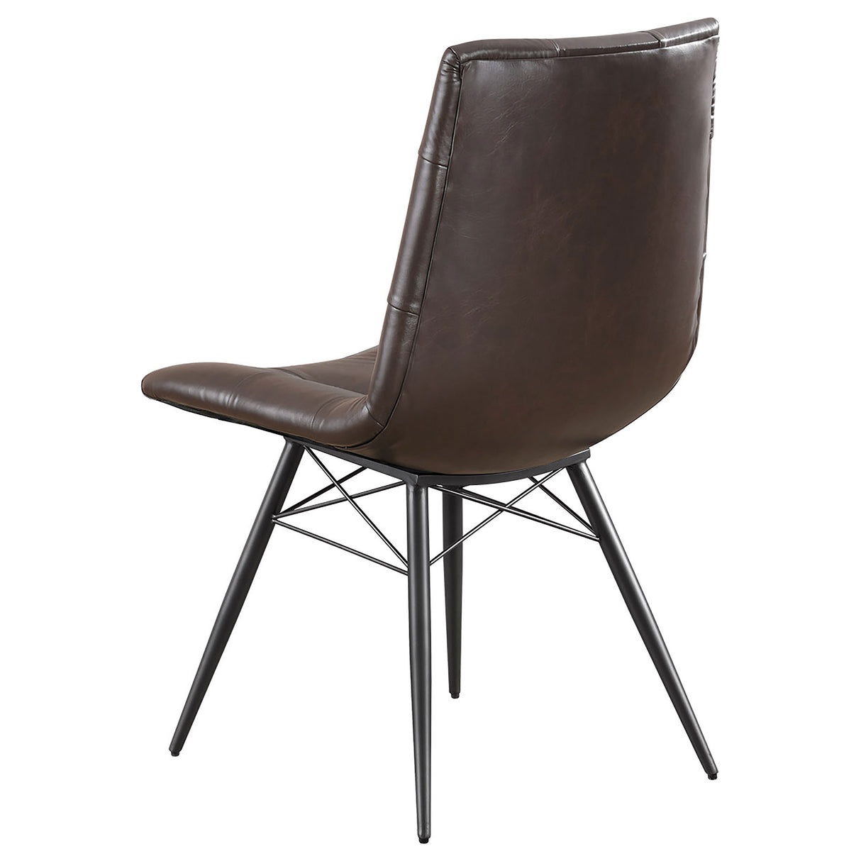 Aiken Faux Leather Dining Chair, Dark Brown (Set of 4)
