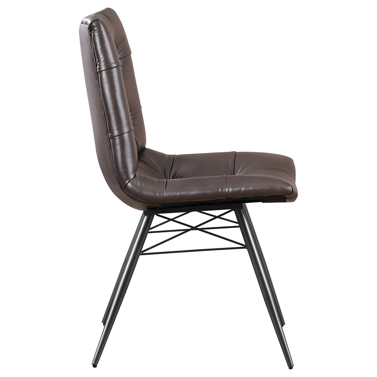 Aiken Faux Leather Dining Chair, Dark Brown (Set of 4)