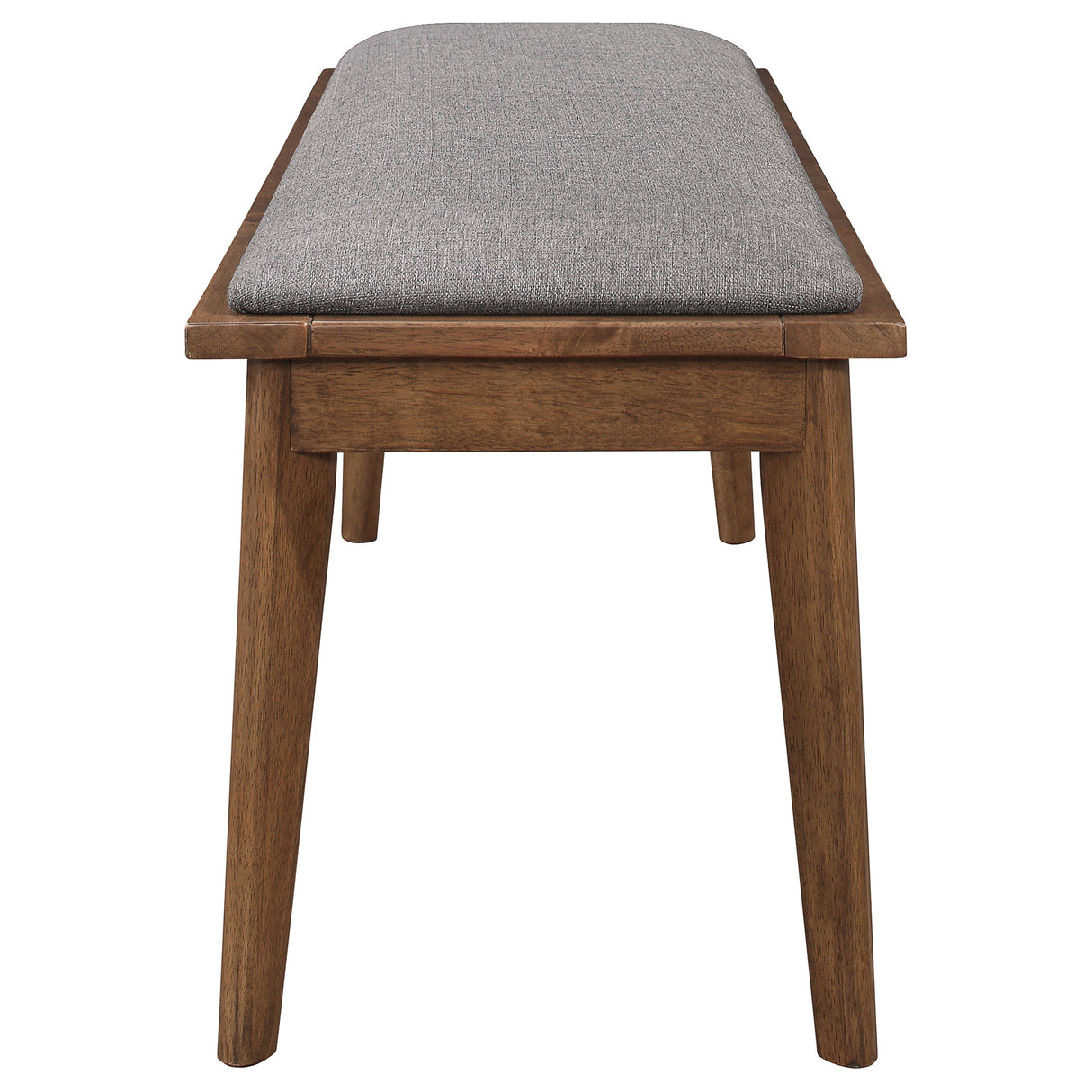 Alfredo Upholstered Dining Bench Grey Natural Walnut