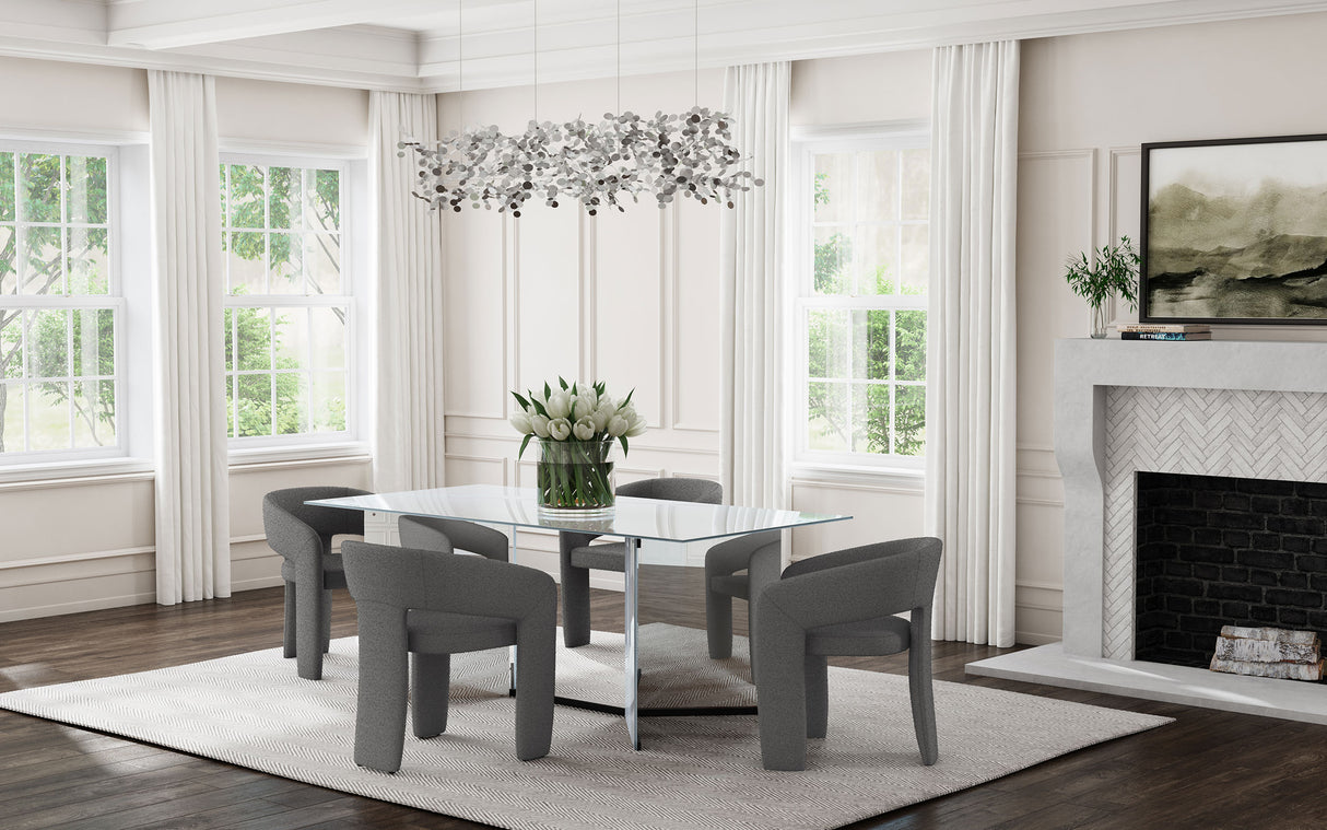 Emery 76-Inch Rectangular Mirrored Dining Table