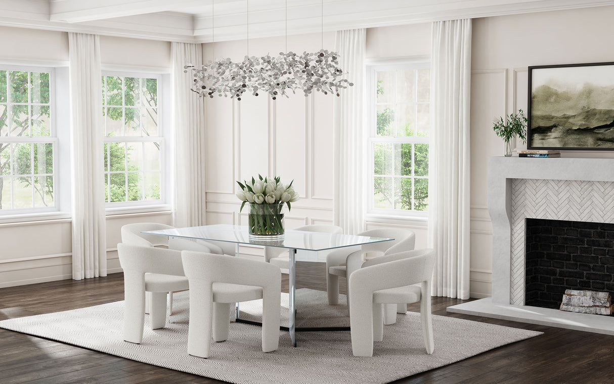 Emery 76-Inch Rectangular Mirrored Dining Table