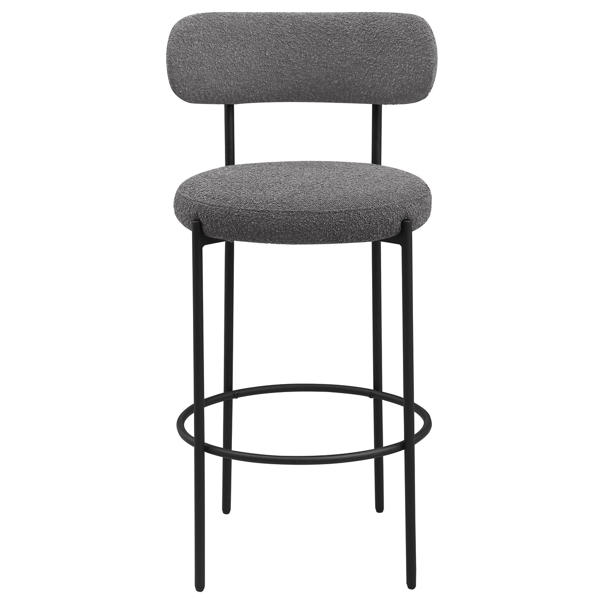 Viola Grey Boucle Upholstered Bar Stools, Set of 2