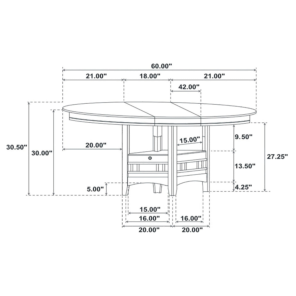Lavon 5-Piece Oval Extension Dining Set, Medium Grey