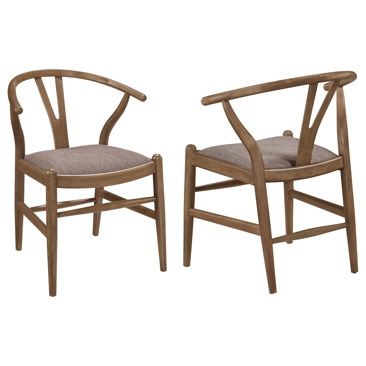 Dinah Wood Wishbone Dining Side Chair Walnut Set of 2