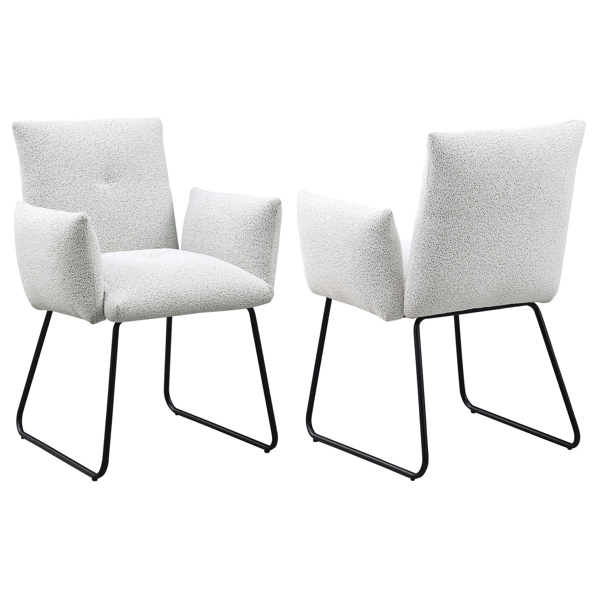 Ackland Upholstered Dining Arm Chair Light Grey Set of 2