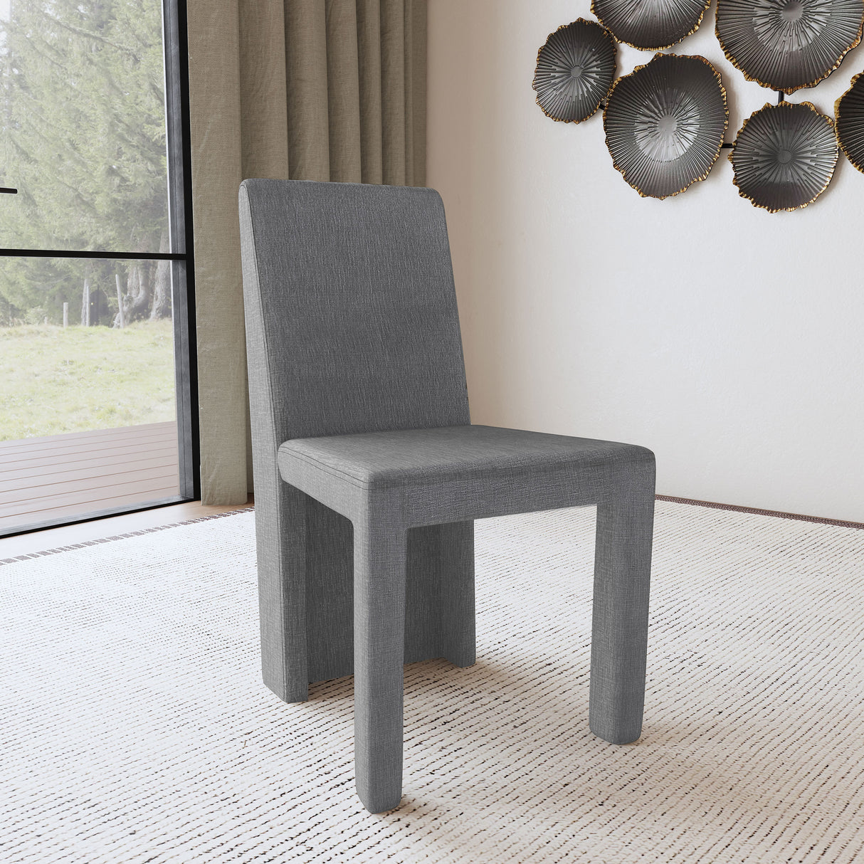 Tordera Velvet Upholstered Dining Side Chair Grey, Set of 2
