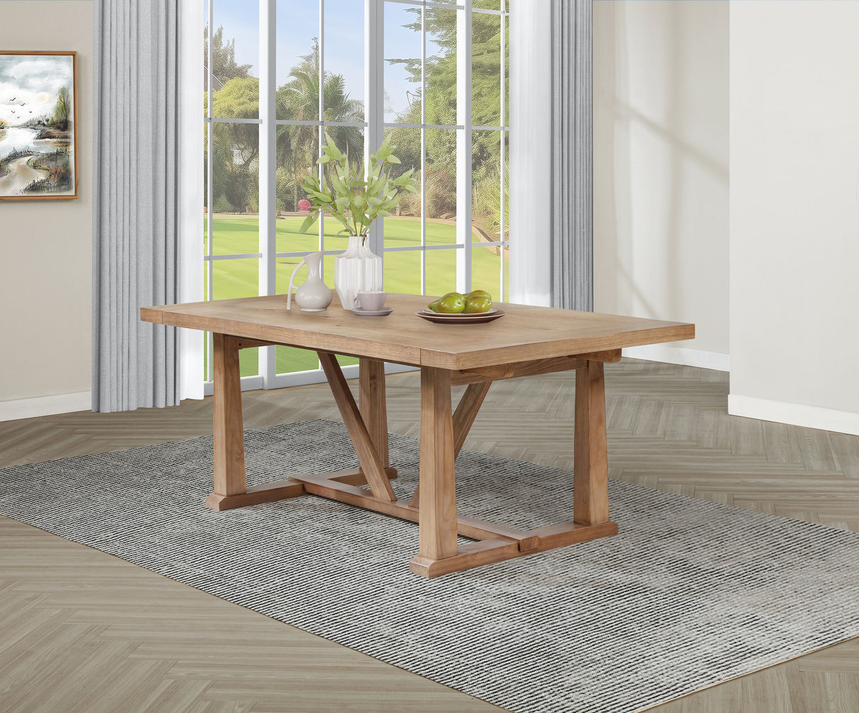 Middleton 106-inch Extension Dining Table Natural Brown