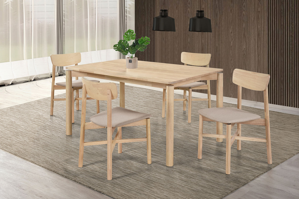 Parkridge 5-Piece 59-Inch White Washed Wood Dining Set